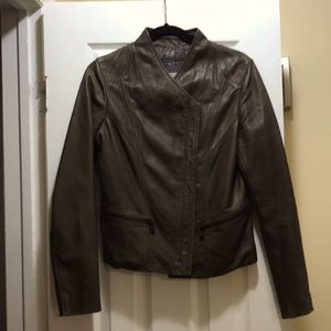 Dark Olive Green Leather Jacket